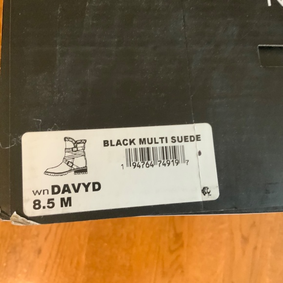 Nine West Davyd Wedge Buckle Booties Black Suede Leather Women's Winter Boot 8.5 - Picture 9 of 9